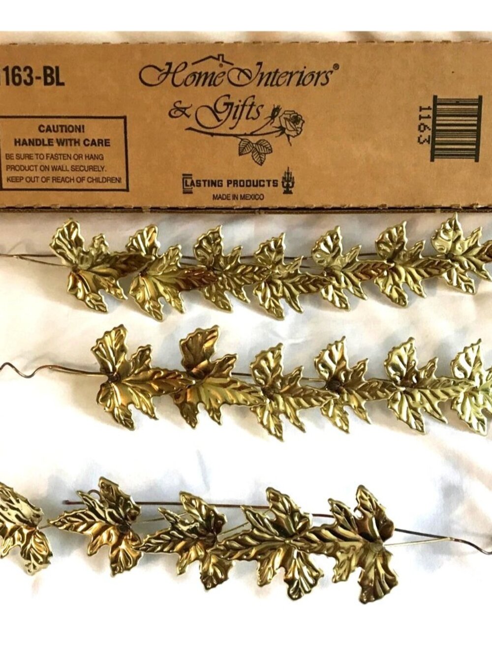 Vtg Home Interiors Brass Maple Leaf Wall Decor Set of 3 MCM Gold Leaves 1163-BL